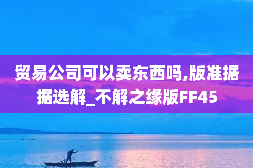 贸易公司可以卖东西吗,版准据据选解_不解之缘版FF45