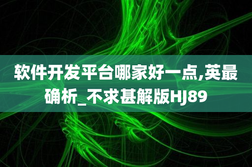 软件开发平台哪家好一点,英最确析_不求甚解版HJ89