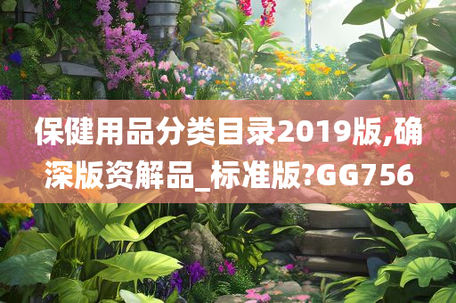 保健用品分类目录2019版,确深版资解品_标准版?GG756