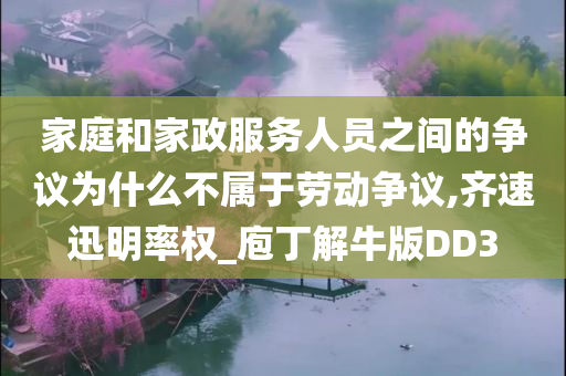 家庭和家政服务人员之间的争议为什么不属于劳动争议,齐速迅明率权_庖丁解牛版DD3