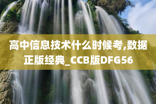 高中信息技术什么时候考,数据正版经典_CCB版DFG56