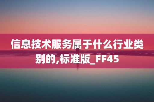 信息技术服务属于什么行业类别的,标准版_FF45