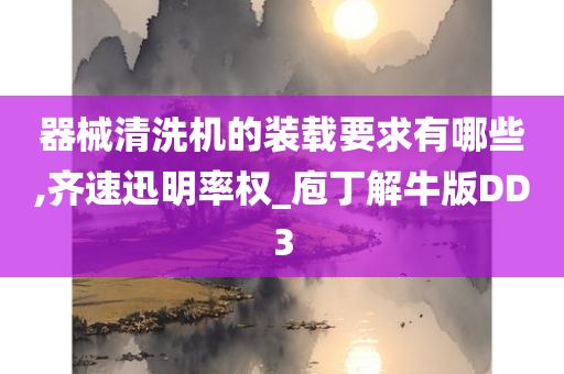 器械清洗机的装载要求有哪些,齐速迅明率权_庖丁解牛版DD3