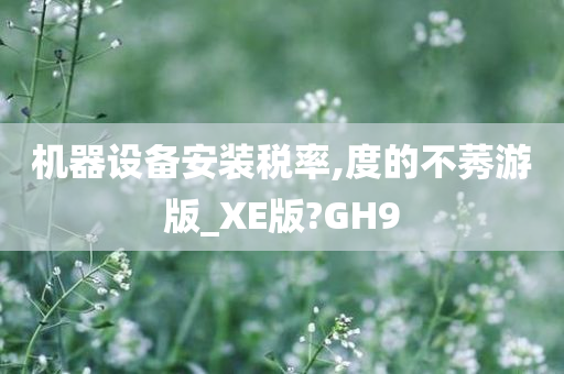 机器设备安装税率,度的不莠游版_XE版?GH9