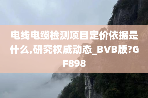 电线电缆检测项目定价依据是什么,研究权威动态_BVB版?GF898