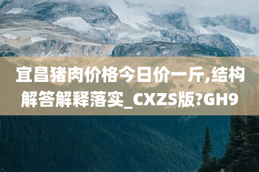 宜昌猪肉价格今日价一斤,结构解答解释落实_CXZS版?GH9