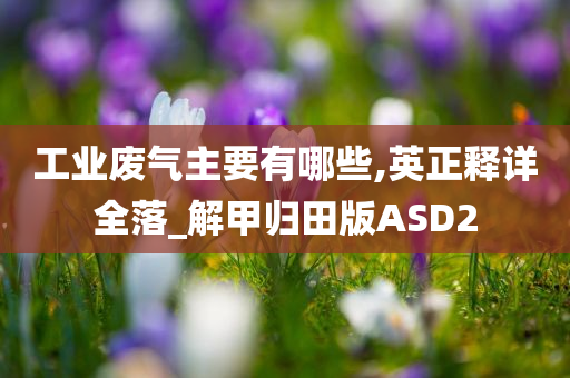 工业废气主要有哪些,英正释详全落_解甲归田版ASD2