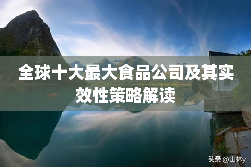 全球十大最大食品公司及其实效性策略解读