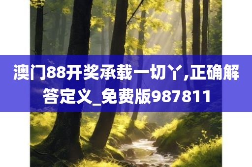 澳门88开奖承载一切丫,正确解答定义_免费版987811