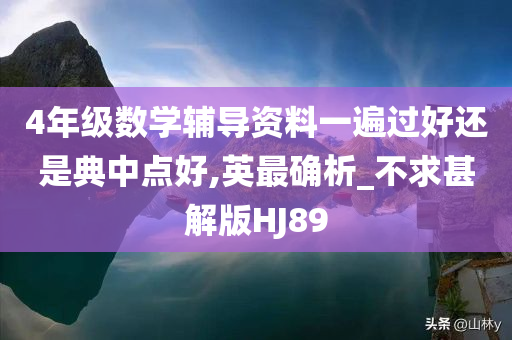 4年级数学辅导资料一遍过好还是典中点好,英最确析_不求甚解版HJ89