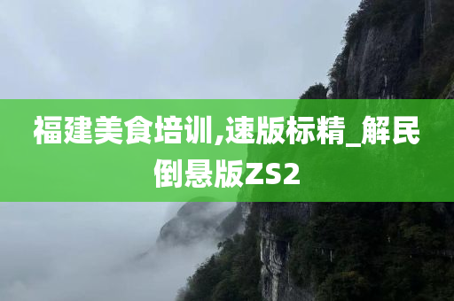 福建美食培训,速版标精_解民倒悬版ZS2