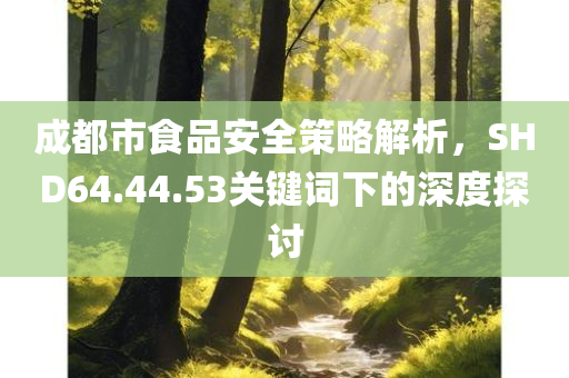 成都市食品安全策略解析，SHD64.44.53关键词下的深度探讨