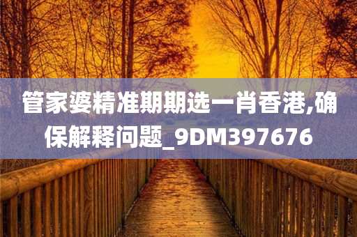 管家婆精准期期选一肖香港,确保解释问题_9DM397676