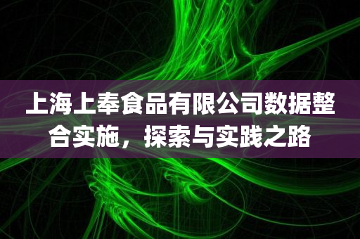 上海上奉食品有限公司数据整合实施，探索与实践之路