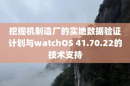 挖掘机制造厂的实地数据验证计划与watchOS 41.70.22的技术支持