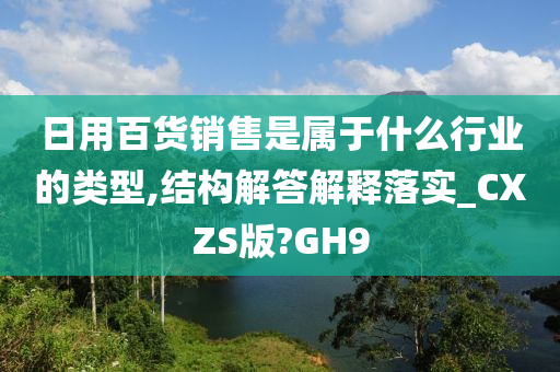 日用百货销售是属于什么行业的类型,结构解答解释落实_CXZS版?GH9