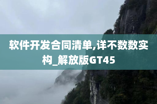 软件开发合同清单,详不数数实构_解放版GT45