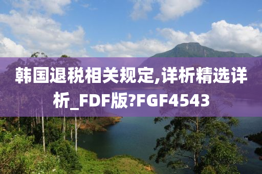 韩国退税相关规定,详析精选详析_FDF版?FGF4543