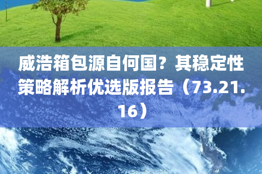 威浩箱包源自何国？其稳定性策略解析优选版报告（73.21.16）