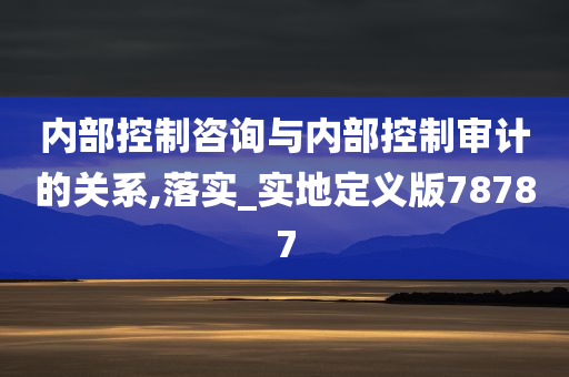 内部控制咨询与内部控制审计的关系,落实_实地定义版78787