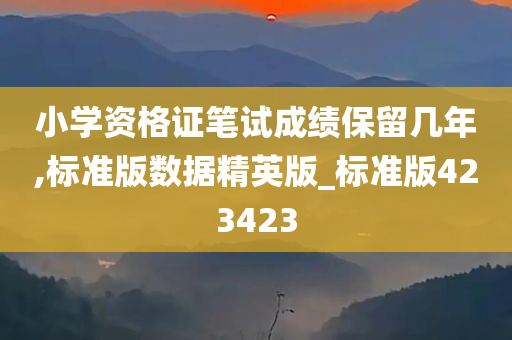 小学资格证笔试成绩保留几年,标准版数据精英版_标准版423423