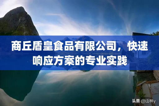 商丘盾皇食品有限公司，快速响应方案的专业实践