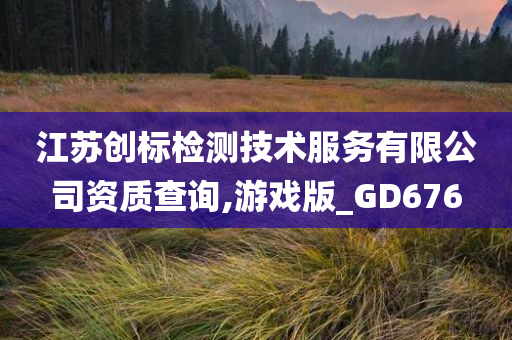 江苏创标检测技术服务有限公司资质查询,游戏版_GD676