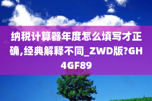 纳税计算器年度怎么填写才正确,经典解释不同_ZWD版?GH4GF89