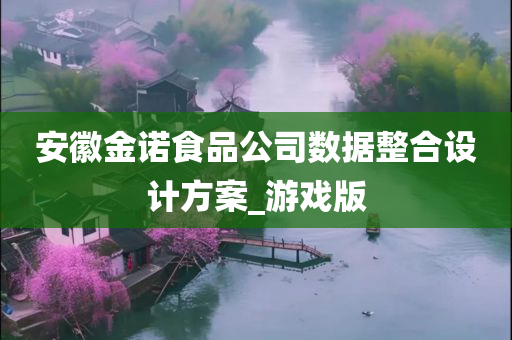 安徽金诺食品公司数据整合设计方案_游戏版